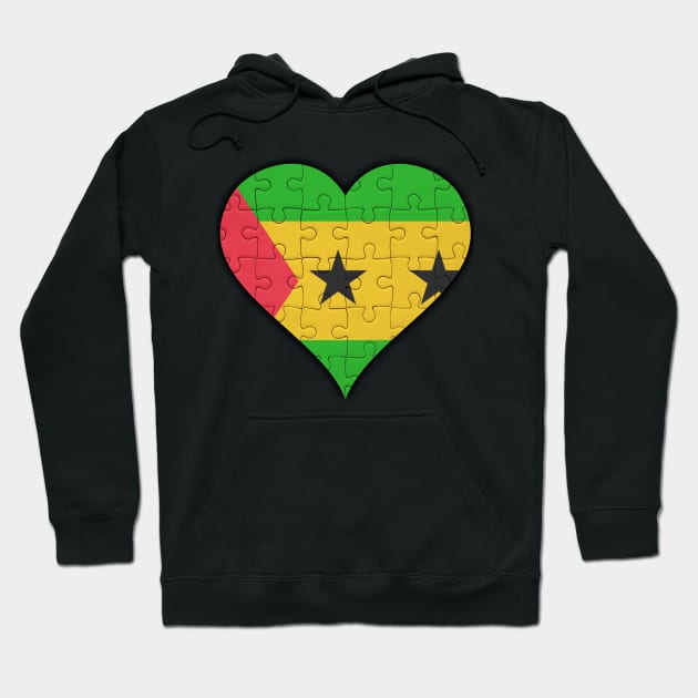 Sao Tomean Jigsaw Puzzle Heart Design - Gift for Sao Tomean With Sao Tome And Principe Roots Hoodie by Country Flags